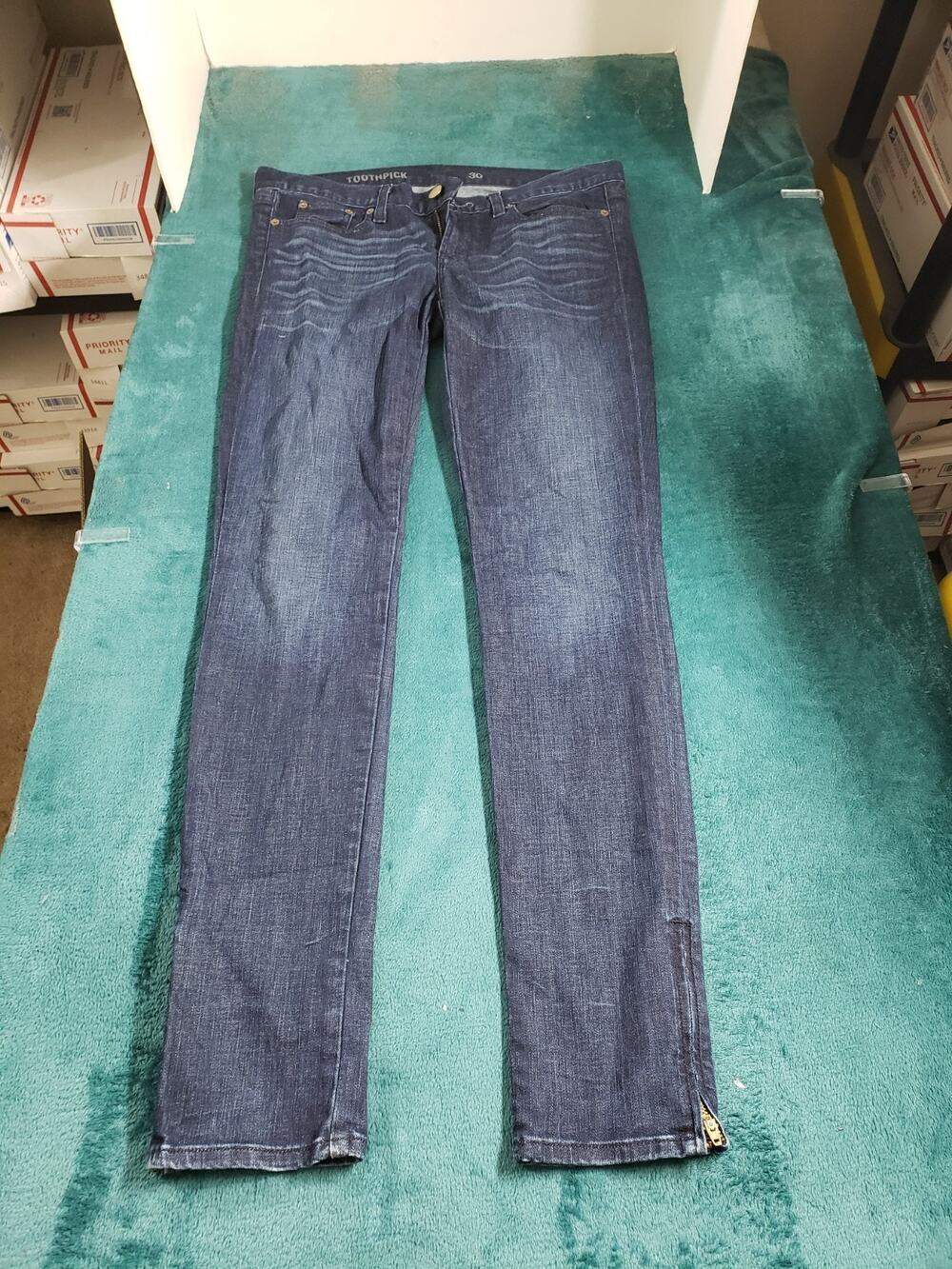 J.Crew Jeans Size 30 Women Blue Pants Stretch Ankle Zip Toothpick Skinny